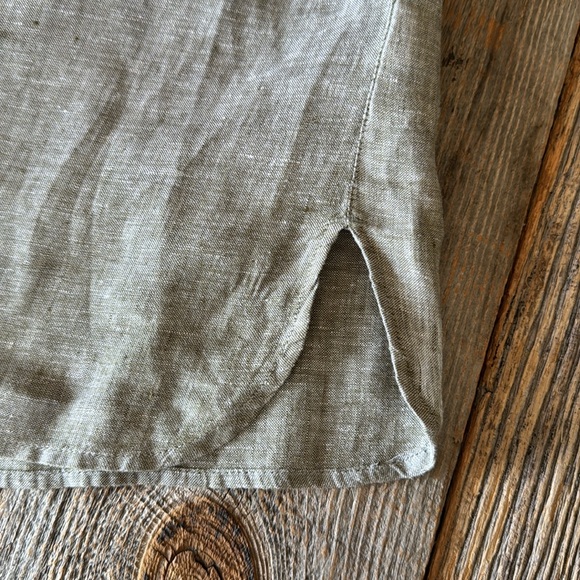 Artisan NY Khaki Green 100% Linen Dress Size Small - Picture 11 of 12